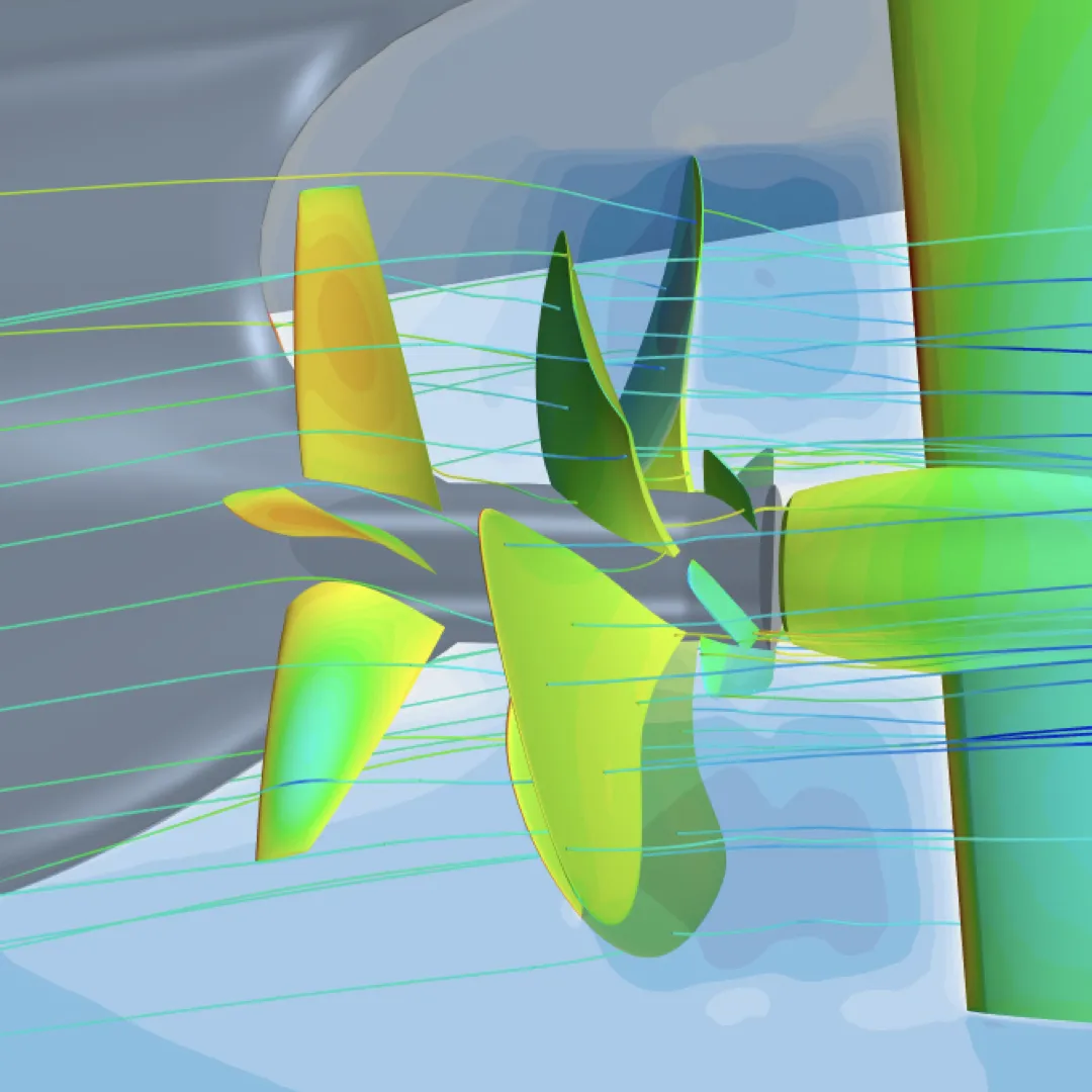 By conducting a CFD analysis of the aft ship, as shown in this image, you can improve the EEXI value of your vessel.