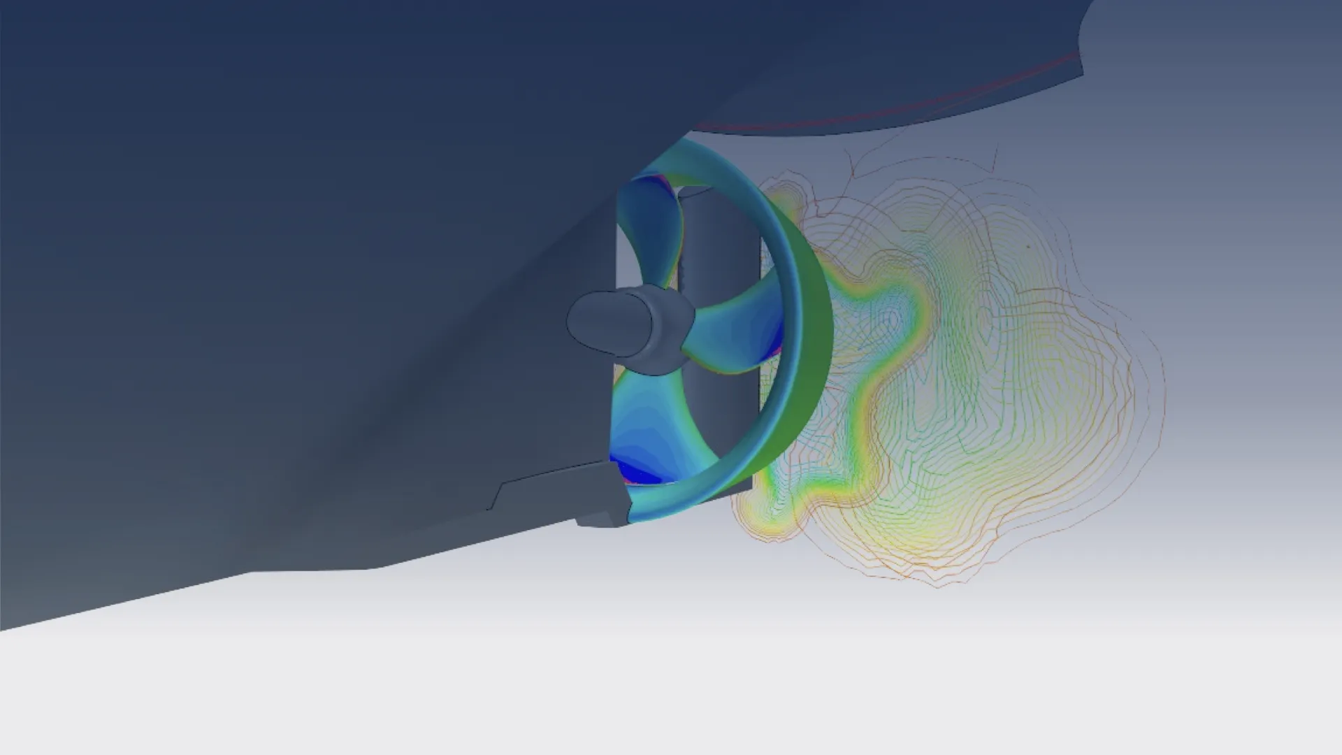 CFD simulation of ship propeller and nozzle for detailed hydrodynamic design.