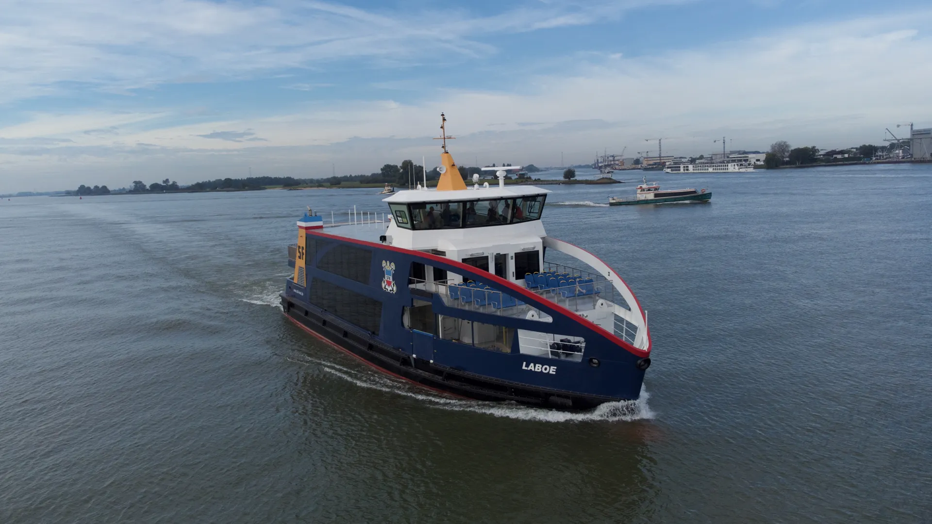 For the ferry shown in this image, two CFD-optimized ship propellers have been designed and delivered.