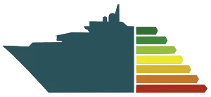 This ship symbolizes the services related to the Ship Energy Efficiency Management Plan (SEEMP).