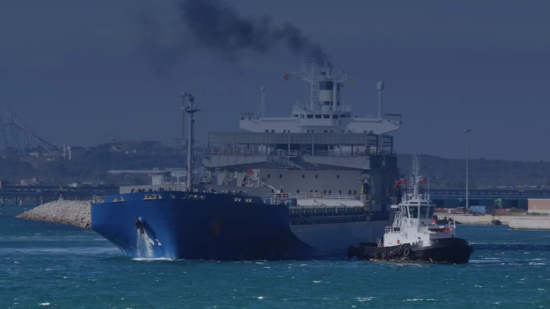 This ship, surrounded by fine particulate matter (PM) from the exhaust pipe, is a symbol of our future roadmap to emission-free sailing.